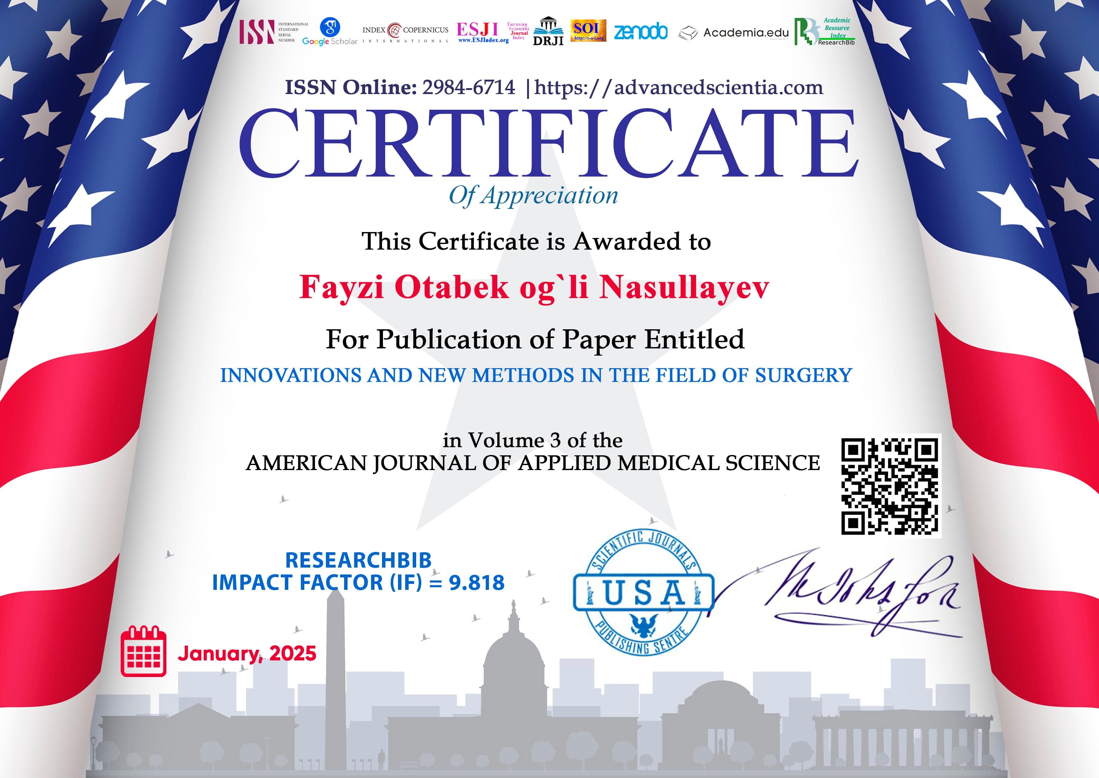 Nasullayev Fayzi Otabek O'g'li